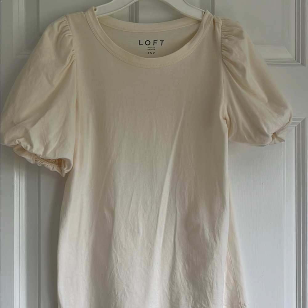 LOFT Cream Puff Sleeve Top